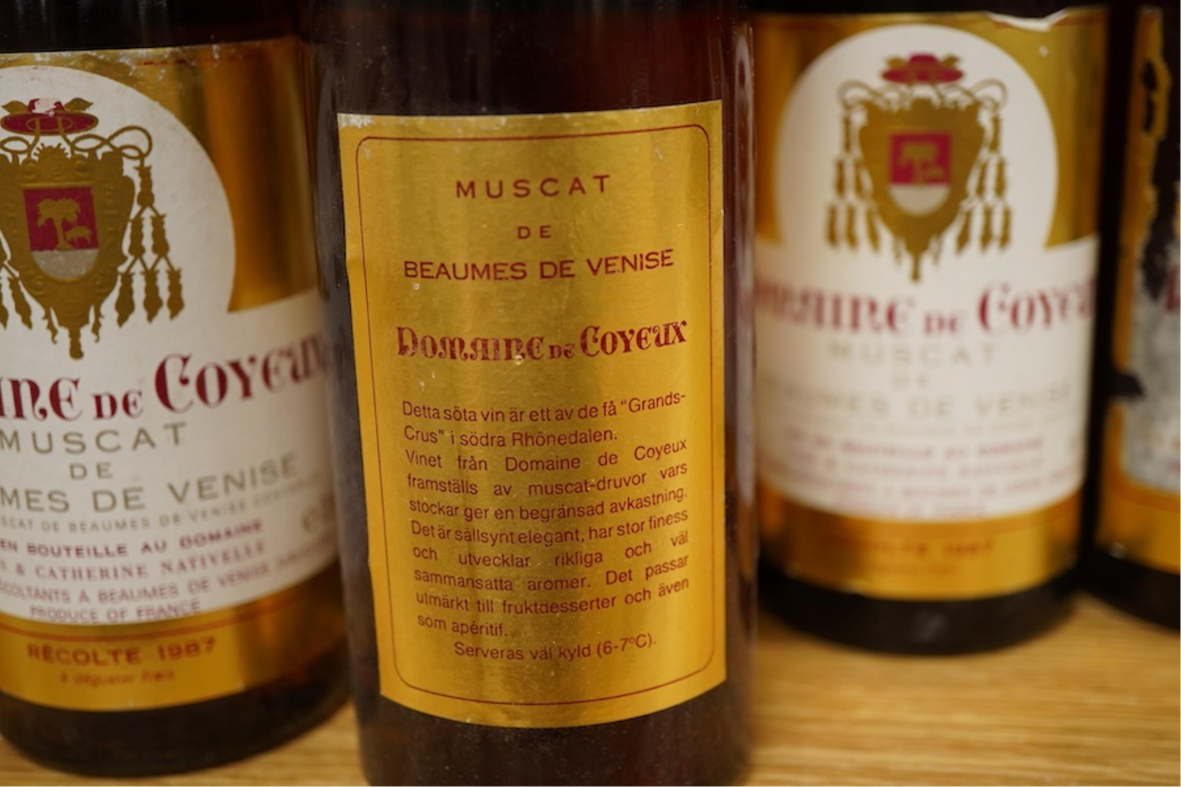 Domaine de Coyeux Muscat de Beaumes de Venise, 1987, seventeen bottles